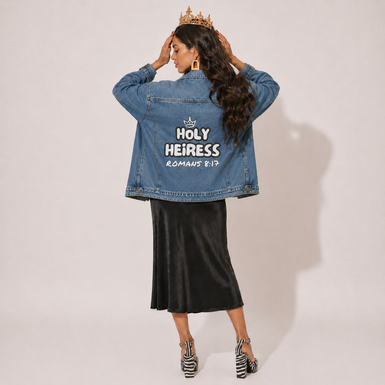 Holy Heiress Denim Jacket | Christian Streetwear Jacket with Scripture